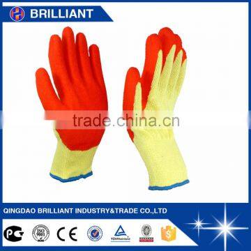 10 gauge yellow polycotton crinkle top glove latex gloves