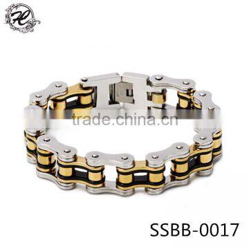 2016 factory price 316l stainless steel bike motorcycle mens thick chain bracelet