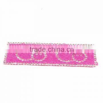 Fuxia color beads and crystal wholesale hair accessories for women hair clip decoration