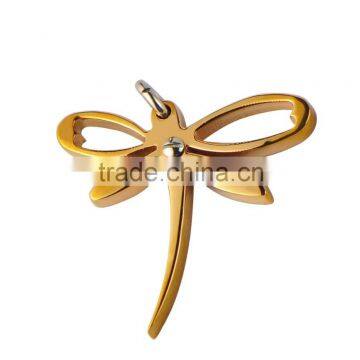 Design P0271 Elegant Ladies IP Rose Gold Plating Dragonfly Hollow Out Pendant Stainless Steel Pendant