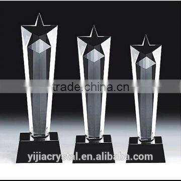 Factory directly sale star shaped crystal award trophy customized logo for souvenirs gift