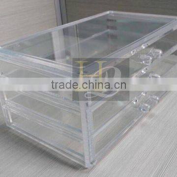 Clear Cube Acrylic Storage 3 Drawers Clear Acrylic Makeup Organizer photo-4