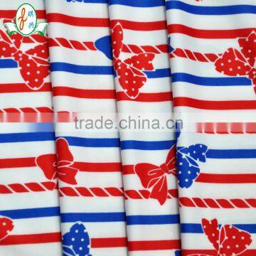 New Design Butterfly And Strip Stretch Girl Pajamas Knitted Fabric