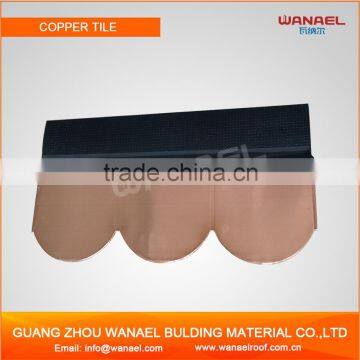 Wanael Durable 0.1mm Pure Copper Sheet Asphalt based Copper Fish Scale Roof Tile