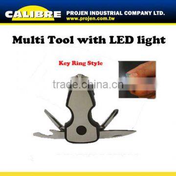 CALIBRE Promotion gift Key ring style 5 in 1 multi tool with led light