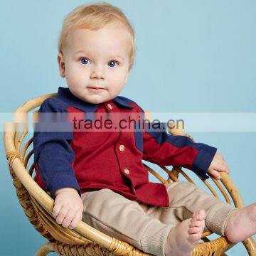 DB2308 dave bella 2015 autumn baby boys fashionable tartan cotton baby tops baby shirts