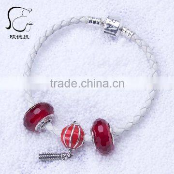 EULNY Wholesale 925 Sterling Silver Slasp Chinese New Year 3mm Leather Bracelet photo-4