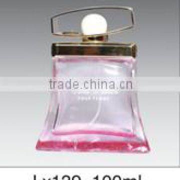 Customized glass perfume bottle with gold cap