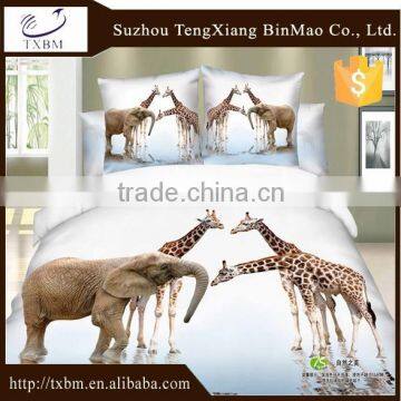 100% cotton 3D print bedding set with animal