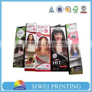 wholesale cheap hair extension packaging/tuck top clear pvc boxes