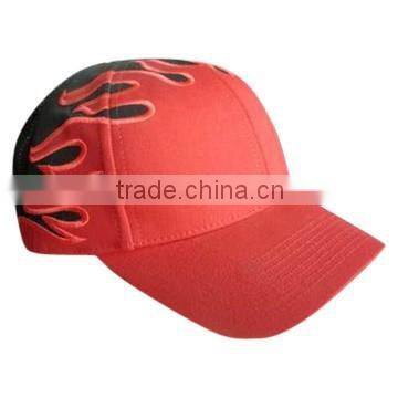 custom design flame embroidery cap