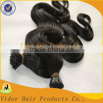 100% Human Hair Wavy I Tip Hair Extension Brazilian Remy Hair