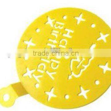 Happy birthday cake decoration plastic heart cake stencil