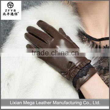 High quality cheap custom Coated Shiny Leather Gloves