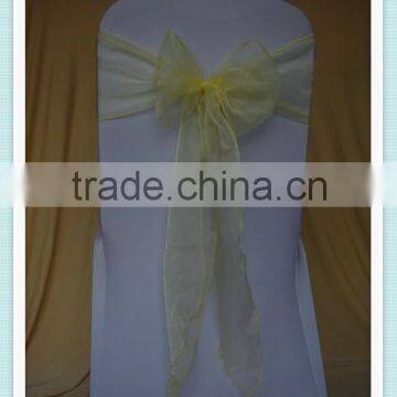 YHS#20 organza polyester banquet wedding wholesale chair cover sash