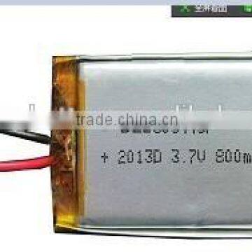 3.7v 800mah lithium polymer battery with size 603443