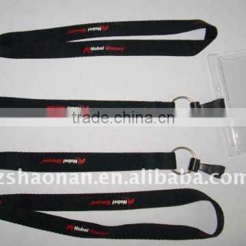 Polyester neck strap with plastic j-hook