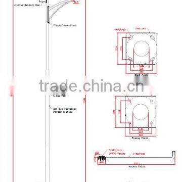 8m single arm solar street lighting 2016 new design