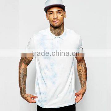 tie dye polo shirt with roll sleeve