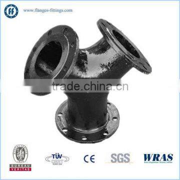 Ductile iron Y types flanged pipes fittings