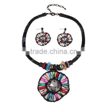 China wholesale multicolor crystal ethiopian custom jewelry set