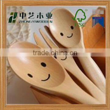 Cute spoon for kids FSC natural wood tasting spoon icecream spoon