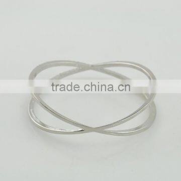 Silver Personalized Women Bracelets With X Shape Crystal Design Bangles photo-2