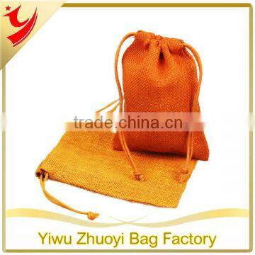 Promotional Colored Burlap Drawstring Jute Bags for Tea