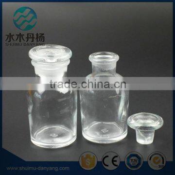 Clear color pharmacential glass reagent bottles with glass lid