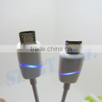 USB Charge Data Cable for samsung micro v8 LED Light Red Charging Blue Completed