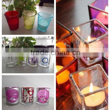 High quality promotion glass votive with color