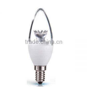 LED candle bulb 5W E14 300lm clear torpedo cover lotus lens 85-265V