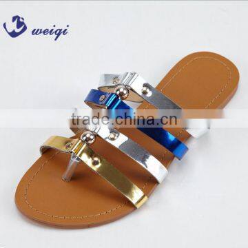 cx183 fashionable women strappy flat slipper shoes