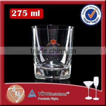 hand blowm thin drinking glass 280ml for whisky