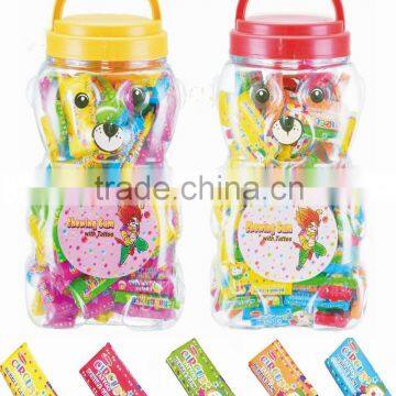 Tattoo bubble gum in kolala jar(fruit bubble gum)