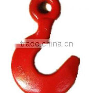 drop forged hardware alloy steel/carbon steel drop forged plastic-sprayed lifting hoist long neck shape hook