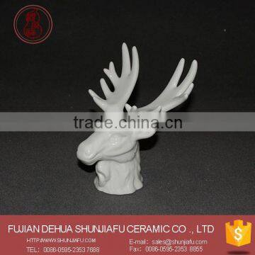 Ceramic Deer Head White Jewelry Disply Holder Figurine