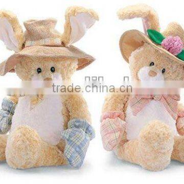 30cm lovely beautiful plush rabbit soft toy with hat and glove bunny