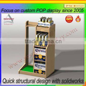 wooden wine shelf equipments hot sale red wine display showcase