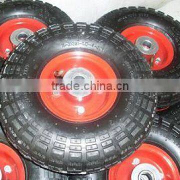 qingdao pneumatic rubber wheel for trolley 410/350-4