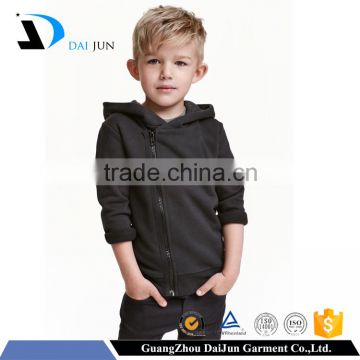 China OEM 100% Heavy Warm Cotton Black Zipper pull over baby hoodies