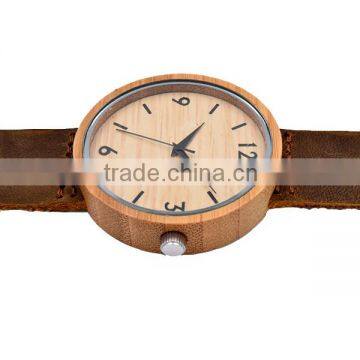 Leather Watch Strap Bamboo& Wood Smart Man Watch photo-6