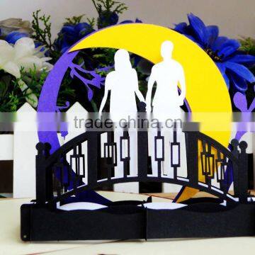 fancy custom 3D pop up wedding invitation greeting card