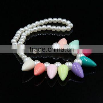 Fashion DIY Jewelry Handmade Acrylic Beads Strand Kids Bullet Necklaces