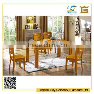 Simple design rectangle 6 seater thick wood dining table