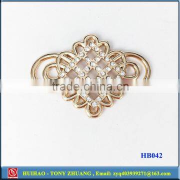 manufacturer metal sandals buckles accessories with rhinestone (HB042)