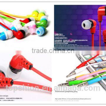 Mobile phone earphone colorful earphone in-ear earpod, alibaba express