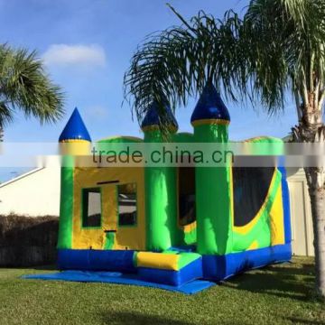 Outdoor tropical combo bounce house, children castle bounce house,inflatbale bounce combos for sale