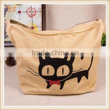 Cat Pattern Printing Canvas Tote Bag photo-2