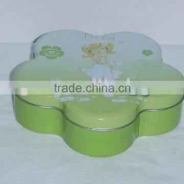 Irregular tin box, Hexagon tin can,plum flower tin box